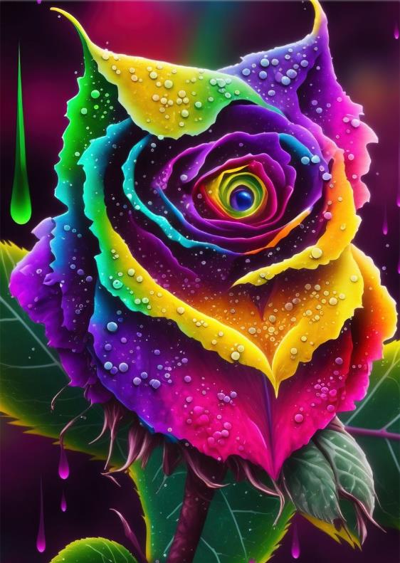 DIAMOND PAINTING -REGENBOGENROSE