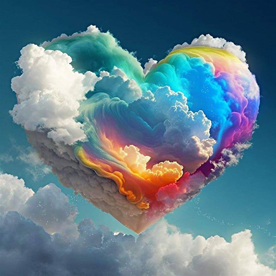 DIAMOND PAINTING -Regenbogen-Liebeswolke