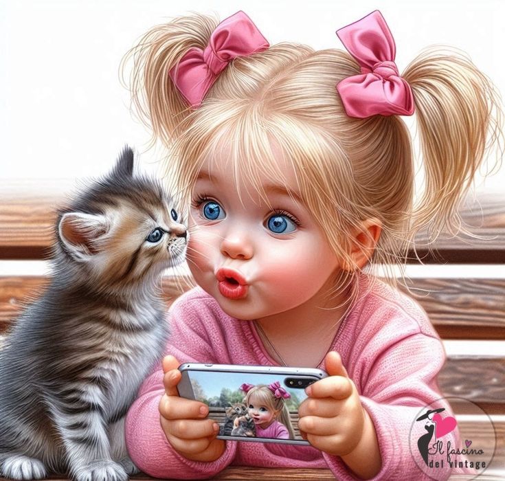 DIAMOND PAINTING - Mädchen und Katze