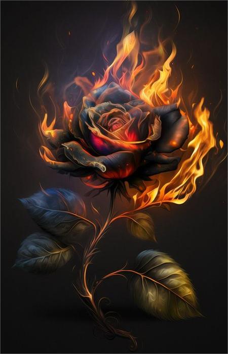 DIAMOND PAINTING -brennende Rose