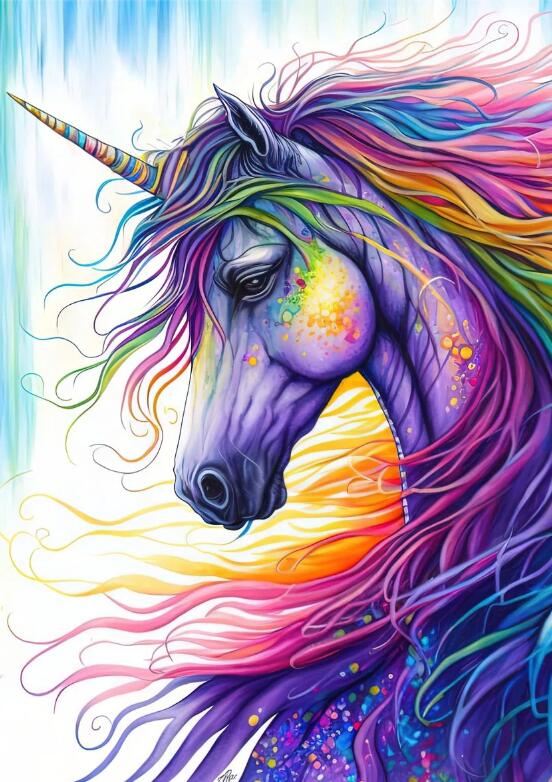 DIAMOND PAINTING -Regenbogen-Einhorn