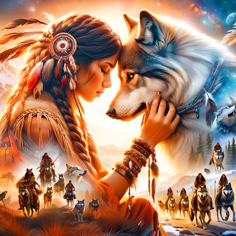 DIAMOND PAINTING - Mädchen und Wolf