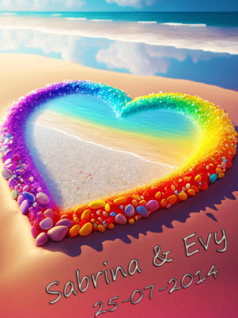 DIAMOND PAINTING - REGENBOGENROSE (MIT TEXT)