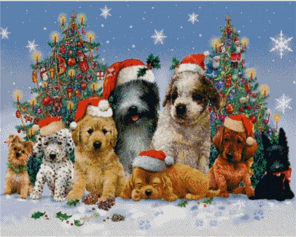 DIAMOND PAINTING - WEIHNACHTSHUND