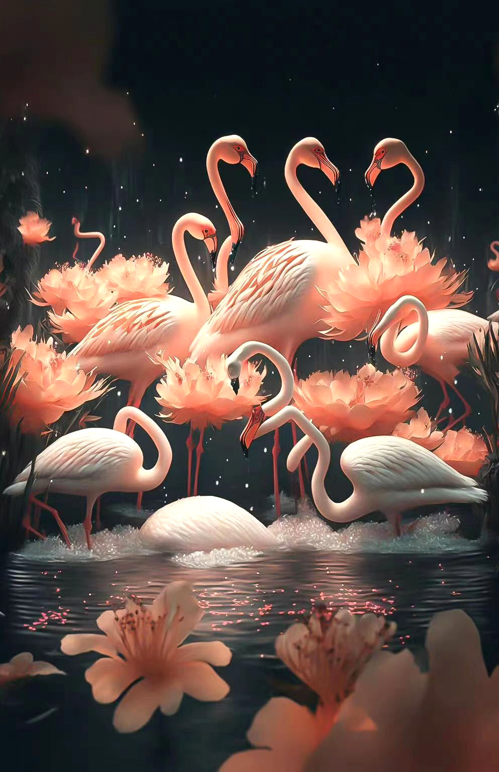 DIAMOND PAINTING -GROSSER FLAMINGO