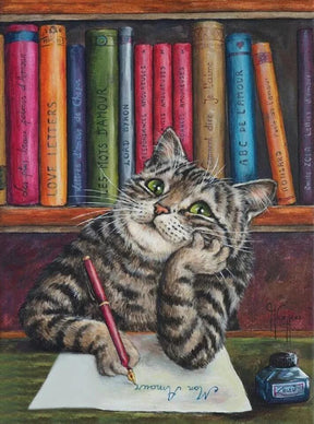 DIAMOND PAINTING -denkende Katze