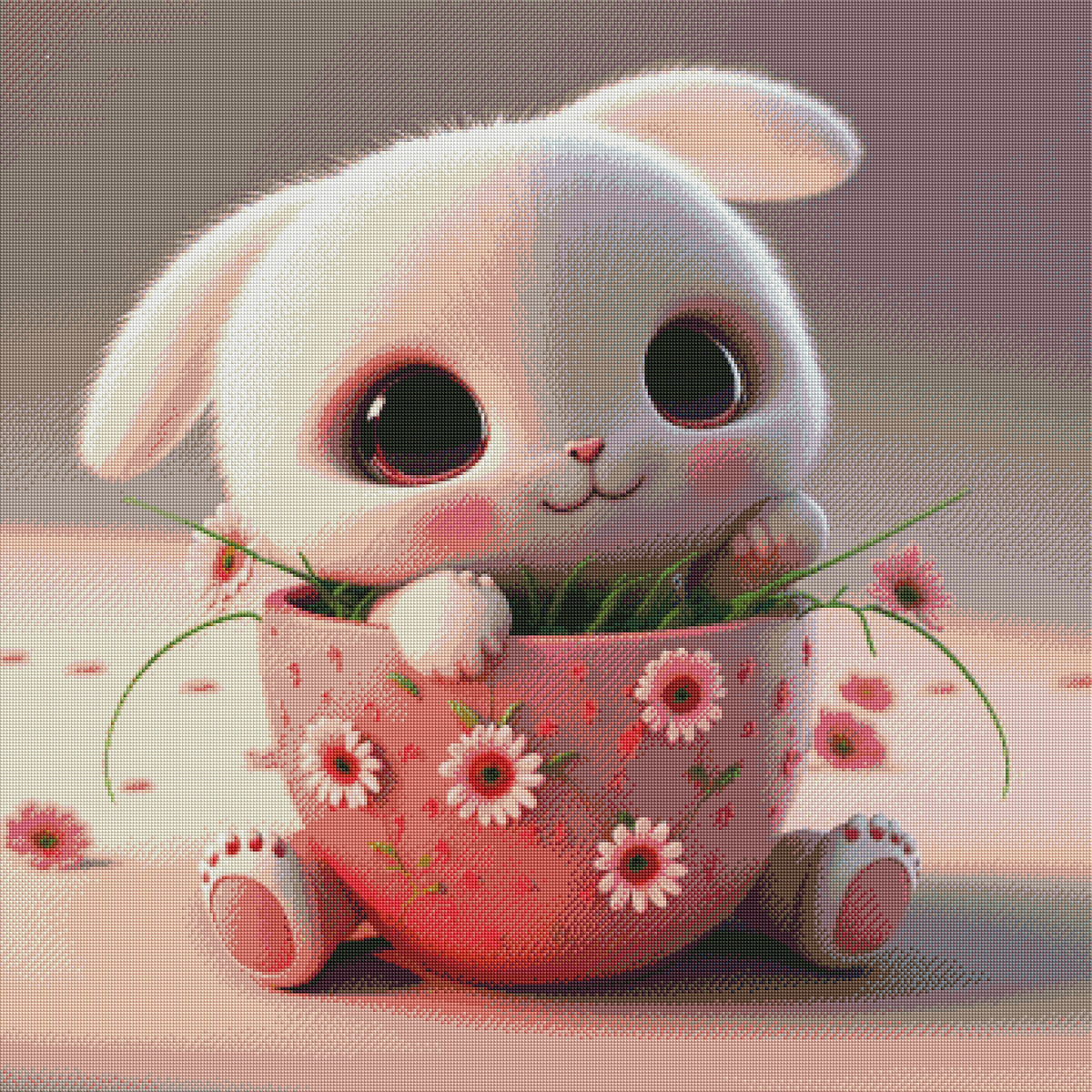DIAMOND PAINTING -KANINCHEN IN EINER TASSE