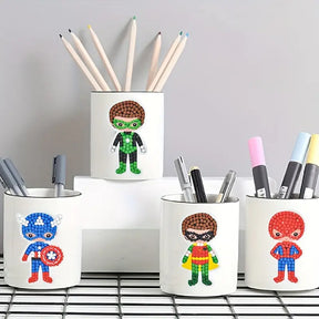 12 Stück DIY runde Diamantmalerei-Aufkleber Wandaufkleber | Karikatur