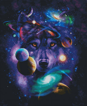 DIAMOND PAINTING -KOSMISCHER WOLF
