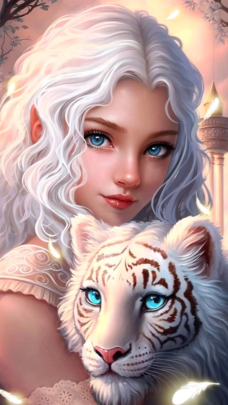 DIAMOND PAINTING - Tiger und Mädchen
