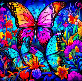 DIAMOND PAINTING - Farbige schmetterlinge