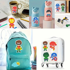 12 Stück DIY runde Diamantmalerei-Aufkleber Wandaufkleber | Karikatur