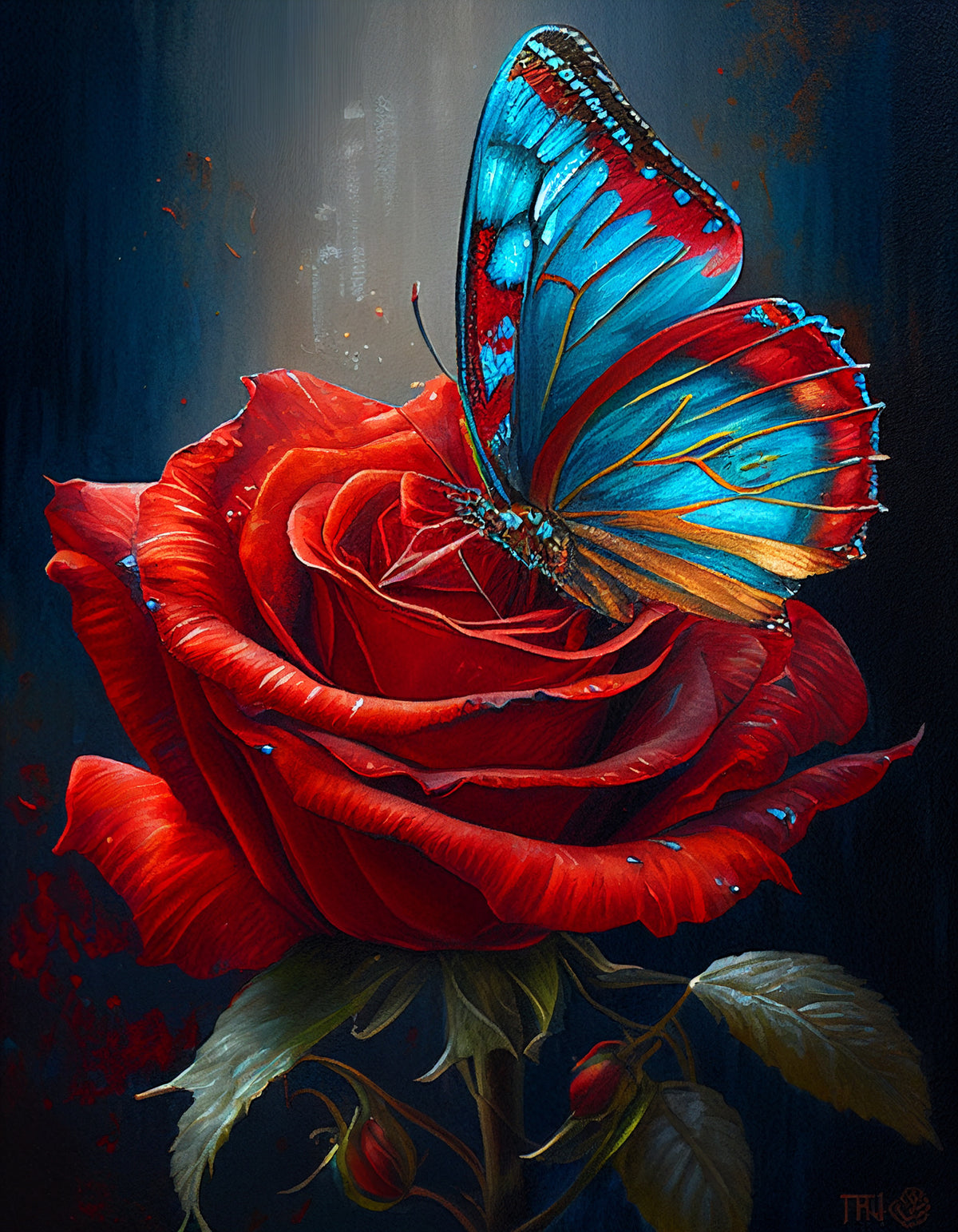 DIAMOND PAINTING -ROTE ROSE