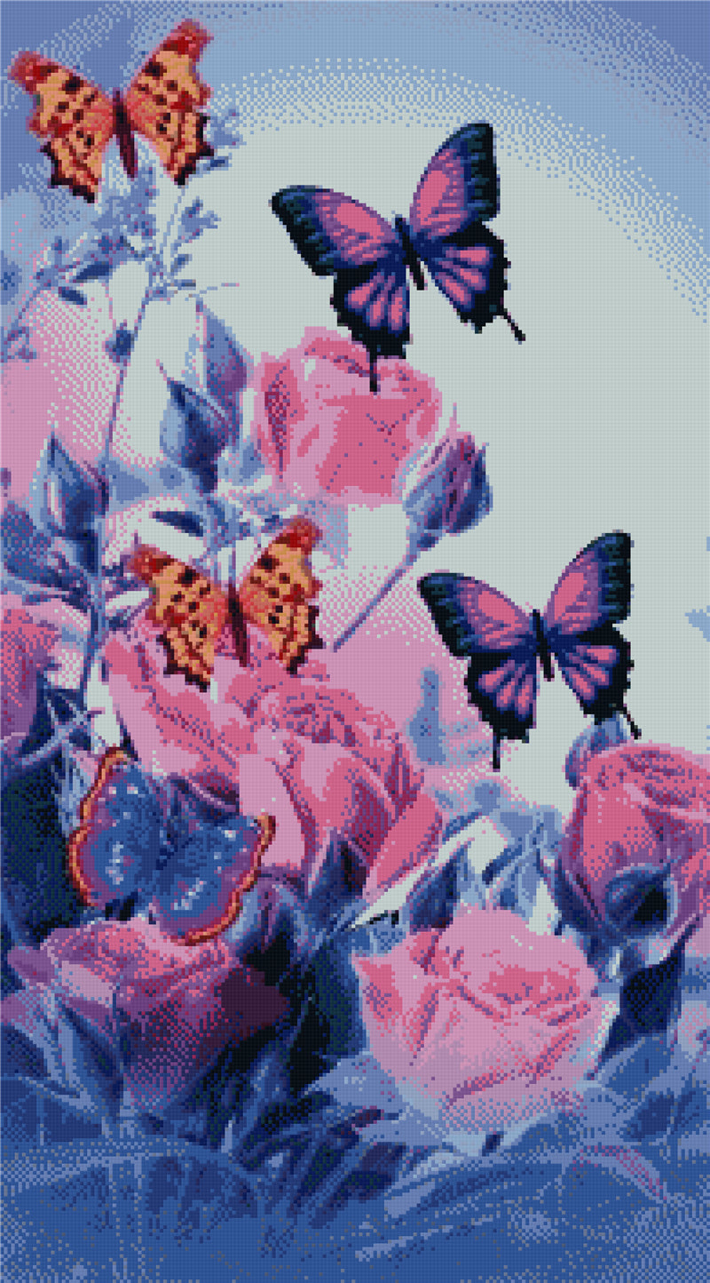 DIAMOND PAINTING - BLUMEN UND SCHMETTERLINGE