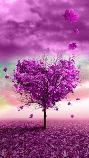 DIAMOND PAINTING - HERZFÖRMIGER BAUM