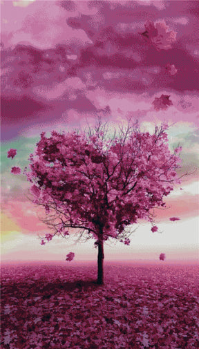 DIAMOND PAINTING - HERZFÖRMIGER BAUM