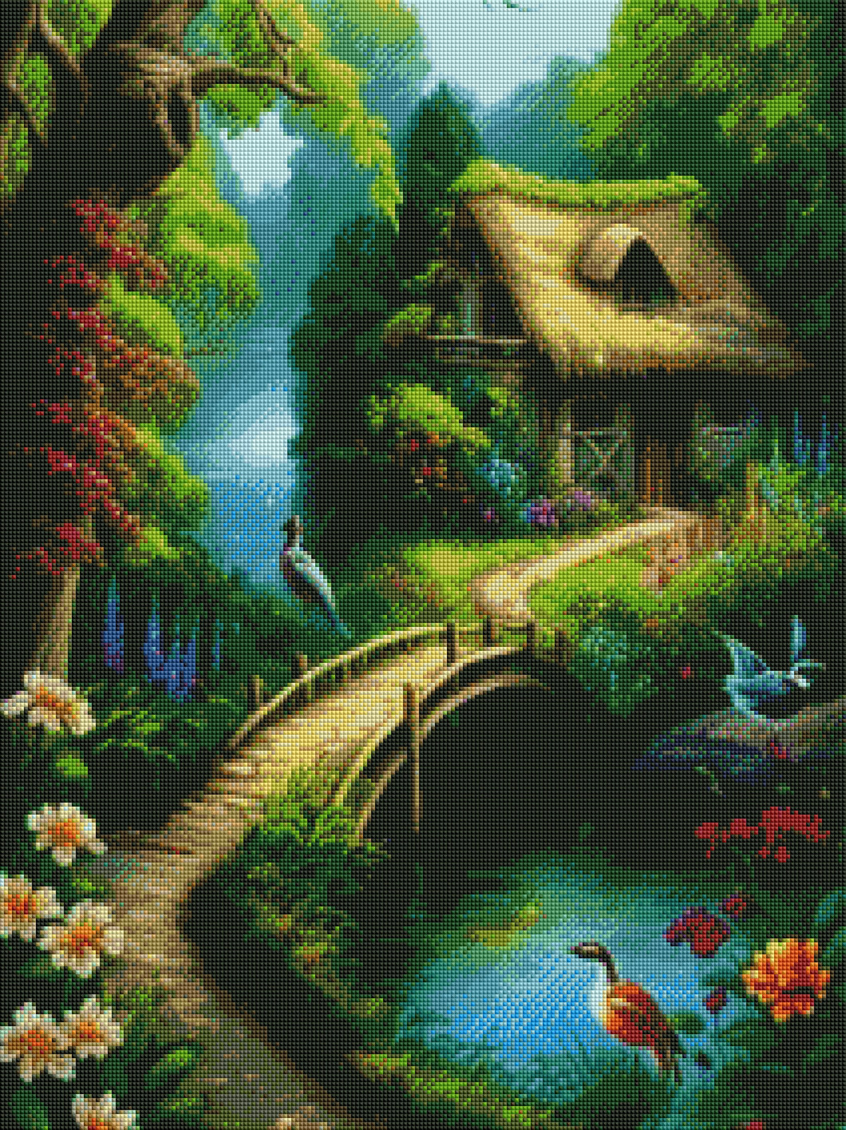 DIAMOND PAINTING - HÄUSCHEN IM WALD