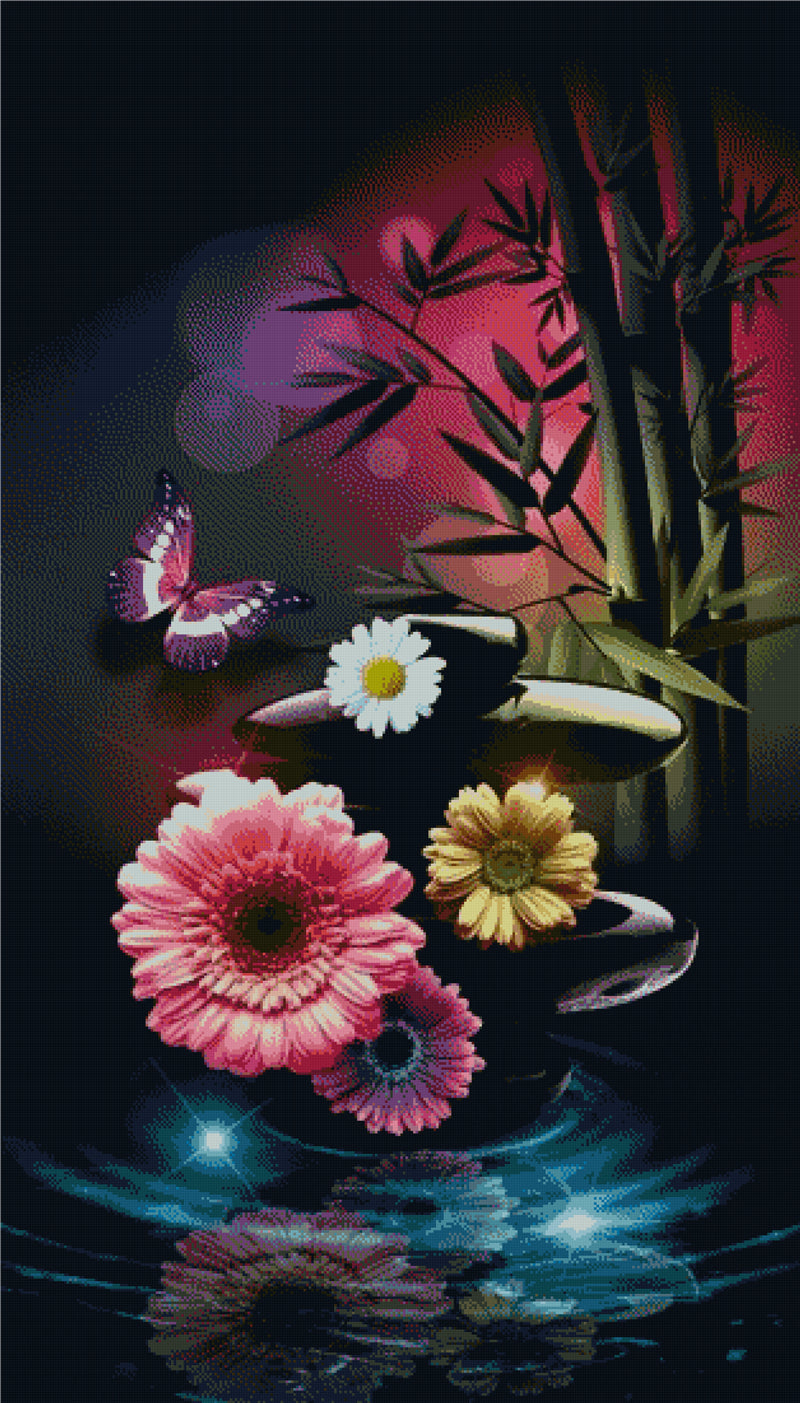 DIAMOND PAINTING - BLUME UND SCHMETTERLING