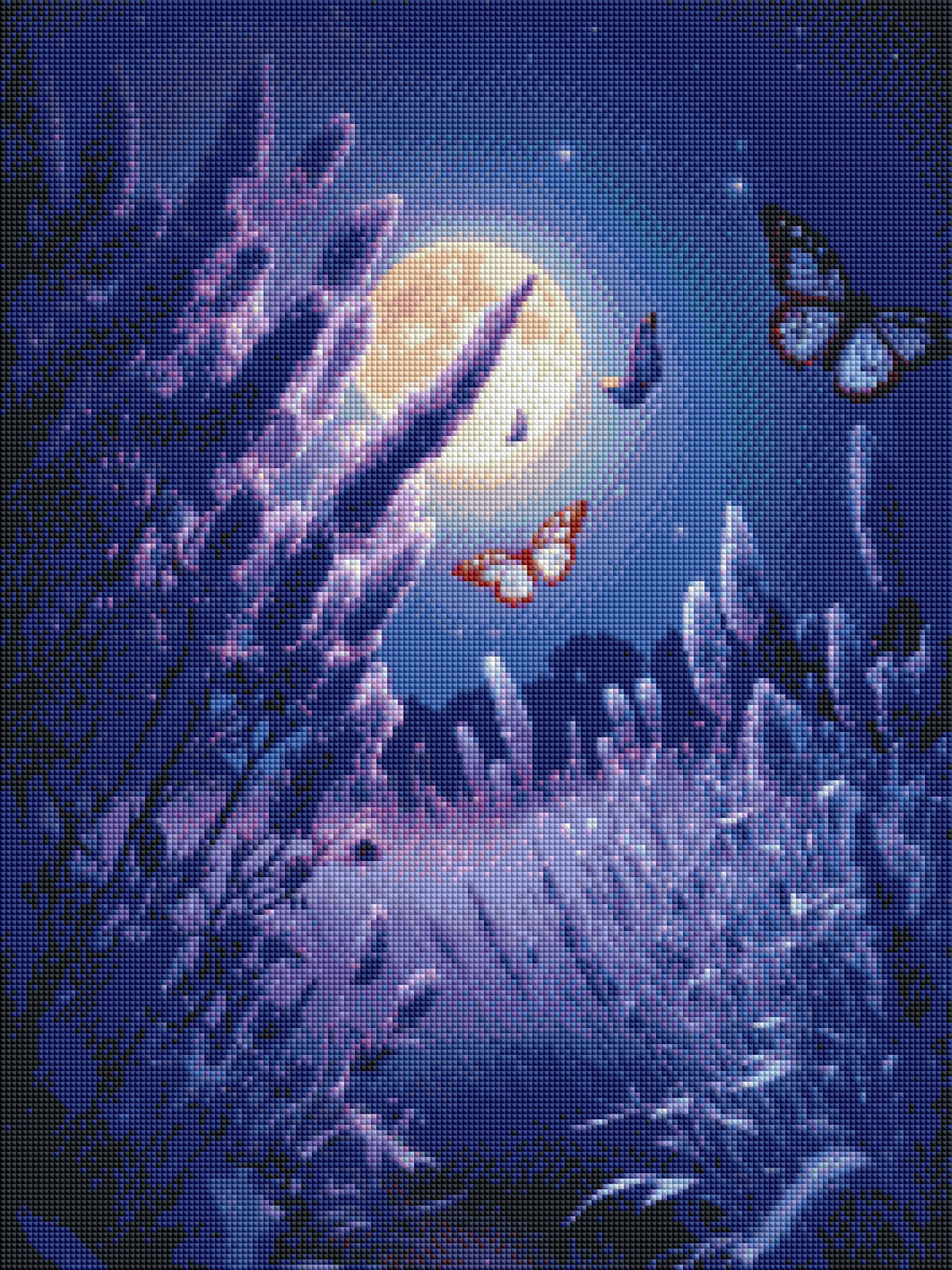 DIAMOND PAINTING -LILA NACHTSZENE