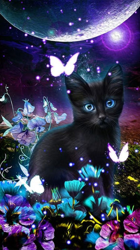 DIAMOND PAINTING - KATZE UND SCHMETTERLING
