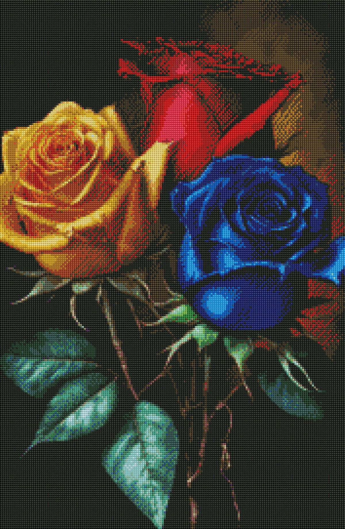 DIAMOND PAINTING -DREIFARBIGE ROSE